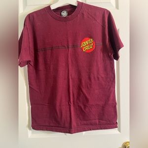 Classic dot men's Santa Cruz t-shirt size medium in burgundy